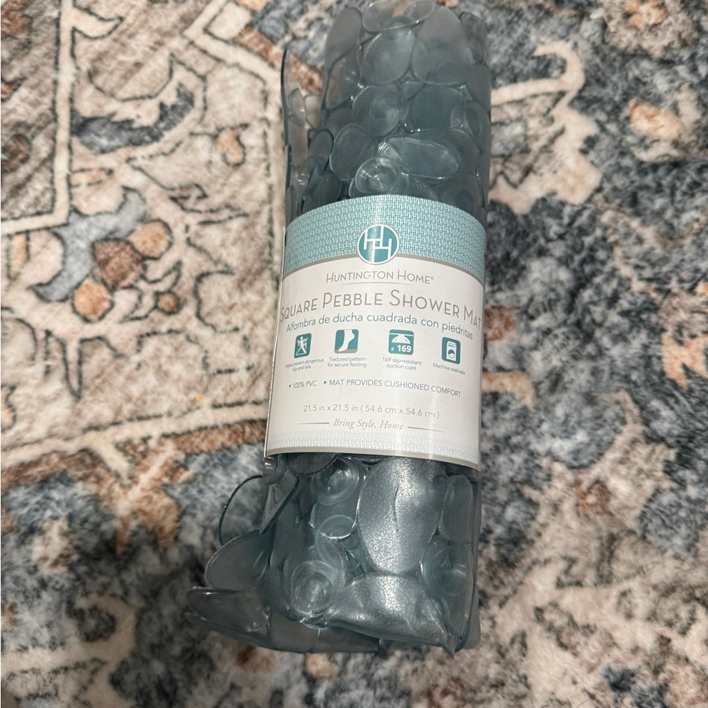 Huntington Home Blue Pebble Shower Mat